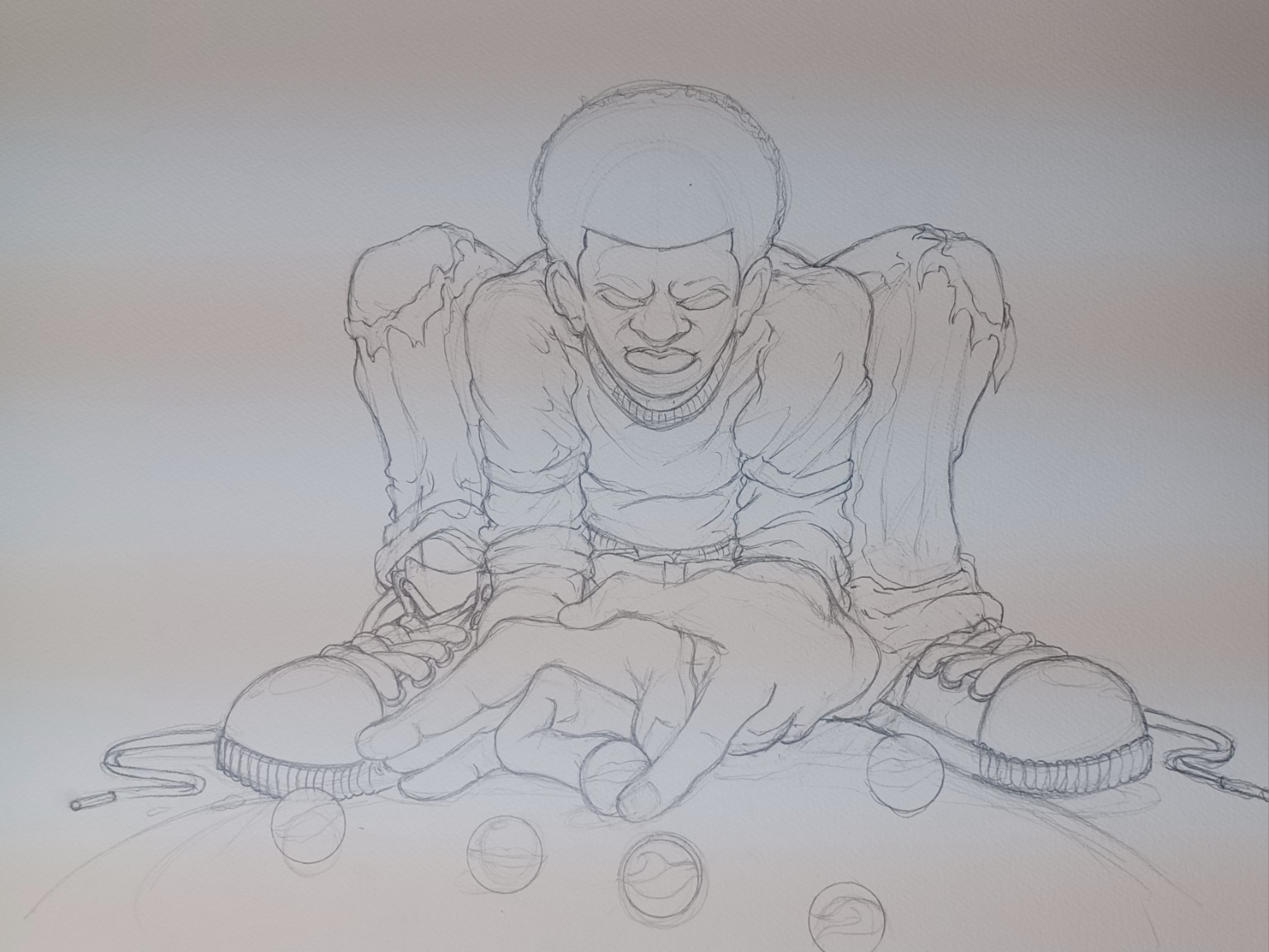 Initial drawing for No Apps Just Aim