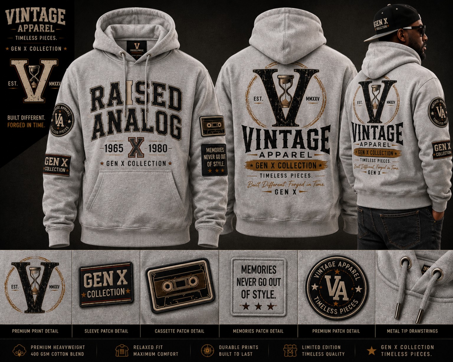 Vintage Apparel Raised Analog collection